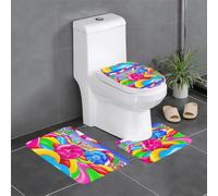 XBKGOHA Set di 3 tappetini antiscivolo per il bagno con immagine di Candy Land per il massimo comfort, bagni padronali