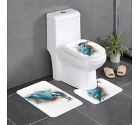 XBKGOHA Set di 3 tappetini antiscivolo per il bagno con immagine di preda ad acquerello, per il massimo comfort, bagno principale