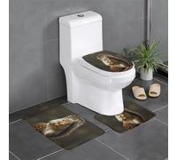XBKGOHA Set di 3 tappetini antiscivolo per il bagno con immagine di scoiattolo in pigna, per il massimo comfort, bagno principale