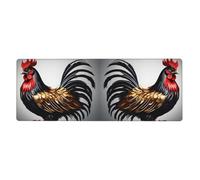 XBKGOHA Shine Rooster Picture - Tappetino per mouse extra large, forte adesione, durevole, bordo di bloccaggio preciso, 30,5 x 80 cm