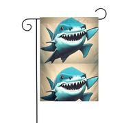 XBKGOHA Squalo sorridente immagine giardino pennone esterno cortile decorazione moda 30,5 x 45,7 cm