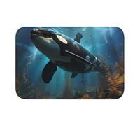 XBKGOHA Tappetino antiscivolo ispessito con immagine di orche assassine antiscivolo, facile da pulire, durevole, perfetto per bagno 60 x 40 cm