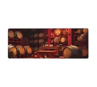 XBKGOHA Tappetino per mouse extra large con immagine della cantina dei vini rossi, forte adesione, durevole, bordo di bloccaggio preciso 30,5 x 80 cm