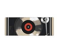 XBKGOHA Tappetino per mouse extra large con immagine di dischi in vinile vintage, forte adesione, durevole, bordo di bloccaggio preciso 30,5 x 80 cm
