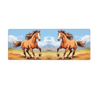 XBKGOHA Tappetino per mouse extra large con immagine di un cavallo, forte adesione, durevole, bordo di bloccaggio preciso 30,5 x 80 cm