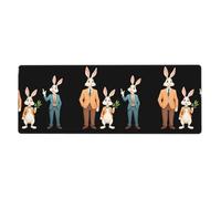 XBKGOHA Tappetino per mouse extra large con immagine di una famiglia di conigli, forte adesione, durevole, bordo di bloccaggio preciso 30,5 x 80 cm