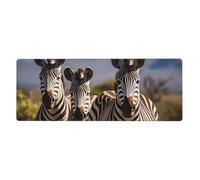 XBKGOHA Tappetino per mouse extra large con immagine di zebre sul Sud Africa, forte adesione, durevole, bordo di bloccaggio preciso 30,5 x 80 cm