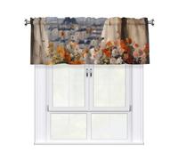 XBKGOHA Tende corte con mantovana 137,2 x 45,7 cm, bellissimi piloni in lontananza, stampa per cucina, bagno, camera da letto, studio, si adattano alla maggior parte delle aste per tende standard o