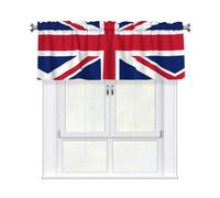 XBKGOHA Tende corte con mantovana 137,2 x 45,7 cm, stampa bandiera britannica per cucina, bagno, camera da letto, studio, si adattano alla maggior parte delle aste per tende standard o decorative