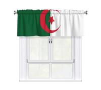 XBKGOHA Tende corte con mantovana 137,2 x 45,7 cm, stampa bandiera dell'Algeria per cucina, bagno, camera da letto, studio, si adattano alla maggior parte delle aste per tende standard o decorative