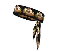 XBKGOHA Topolino che mangia torta sul divano Modello Foulard sportivo, assorbe il sudore e traspirante, fascia per capelli movimento, fazzoletto su entrambi i lati