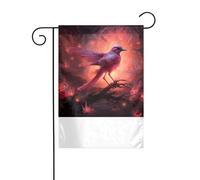 XBKGOHA Uccello rosa alla luce del fuoco Immagine Giardino pennone esterno cortile decorazione moda 30,5 x 45,7 cm