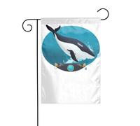 XBKGOHA Whale in the ring Picture Garden pennone esterno cortile decorazione moda 30,5 x 45,7 cm