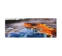XBKGOHA Yellowstone National Park Picture - Tappetino per mouse extra large, forte adesione, durevole, bordo di bloccaggio preciso 30,5 x 80 cm