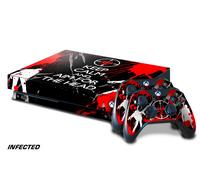 Xbox One X Pellicola Console Con 2 Joystick Calcomanie Infectd Zombie Apocalypse