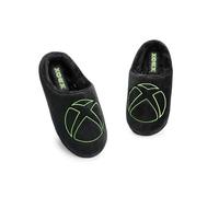 Xbox Pantofole per Uomini | Mules da Gioco per Adulti in Velluto Nero con Logo | Pantofole da Console da Gioco Foderate in Pelliccia con Suola in Gomma | Abbigliamento da Camera per Gamer Microsoft