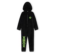 Xbox Tuta Intera Bambino e Adolescenti Tutto in Uno Pile Accogliente Pigiama Intero Incappucciato Regalo Ragazzo (11-12 Anni, Nero)