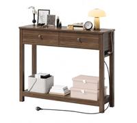 Xbro Consolle Ingresso Stretta con 2 Prese AC, USB e Type-C, Tavolo Consolle con 2 Cassetti e Ripiano, Mobile Salvaspazio per Corridoio, Soggiorno, Cucina e Dietro Divano, 100 x 30 x 80 cm