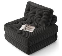 Xbro Divano Letto Singolo 2 in 1 Pieghevole in Velluto a Coste Salvaspazio, Poltrona Letto per Monolocale e Camera Ospiti, 85x170 cm, Grigio Scuro