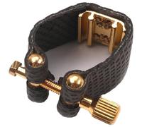 Xbsduih 1 pezzo di ricambio accessori per sassofono contralto sassofono legatura accessori nero chiusura compatta legature boccaglio in pelle PU + parti in metallo nero e oro