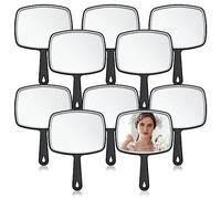 Xbsduih 10 specchietti portatili, colore nero, con specchio a mano multiuso, per trucco, salone, viaggi