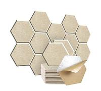 Xbsduih 12 pannelli fonoassorbenti da parete insonorizzati, 12 x 10 x 0,4, eleganti pareti acustiche per casa e ufficio (colore cammello)