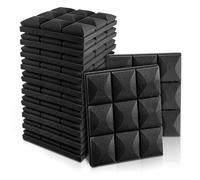 Xbsduih 12 pannelli in schiuma acustica, isolamento acustico, 30 x 30 cm, colore nero, no