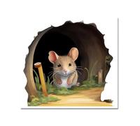 Xbsduih 12 pezzi adesivi da parete con foro per mouse per soggiorno, bordo parete, decorazione per la casa, decorazione per la cameretta dei bambini, carta da parati, rimovibili, facili da usare