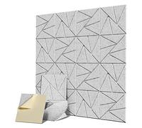 Xbsduih 16 pannelli acustici con pannello autoadesivo fonoassorbente (12 X 12 X 0,4), disco ad alta densità per studio domestico e ufficio, 3