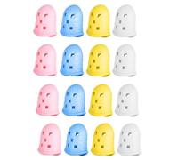 Xbsduih 16 tappi protettivi per dita, Kalimba Autoharp in silicone, protezione per dita in colore casuale, in gel di silice - per alleviare i disturbi delle dita.