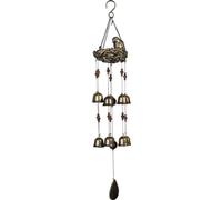 Xbsduih 2 campane a forma di nido di uccelli con 12 campane di bronzo per giardino e decorazione per la casa