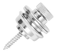 Xbsduih 2 cinghie antiscivolo per chitarra, con fibbia e bottone filettato per bassi acustici, accessori argento