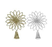 Xbsduih 2 pezzi alberi di Natale in pizzo, decorazione in metallo, decorazione per la tavola di Natale, accessori per feste