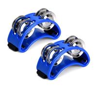Xbsduih 2 Pezzi di Percussioni A Tamburello, Pedale A Percussione per Strumenti Musicali con Campanelle In Acciaio - Blu Durevole e Facile da Usare