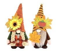 Xbsduih 2 pezzi nani autunnali decorazioni per la casa nani autunnali peluche decorazione domestica nani autunnali con zucca, girasole e foglie d'acero, durevoli, 13 x 9 x 29 cm