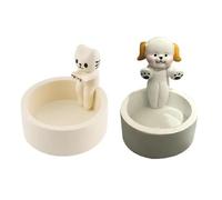 Xbsduih 2 pezzi Portacandele a forma di cartoni animati, portacandele per candelabri, portacandele da tavolo, carina candela, durevole, facile da usare, D