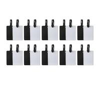 Xbsduih 20 etichette vuote per bagagli a sublimazione, in pelle PU + plastica, con cinghia, carta di trasferimento termico fai da te per Natale, 10,4 x 7 cm