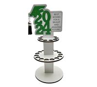 Xbsduih 2024 nuovo portafoglio regalo di laurea, portafoglio in legno, ornamento per decorazione da scrivania, porta denaro, contanti, biglietto di auguri, durevole, verde +