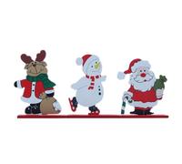 Xbsduih 3 pezzi festivi Babbo Natale, pupazzo di neve, alce, albero di Natale, fiocco di neve, artigianato, decorazioni natalizie, oggetti di scena, decorazioni in legno