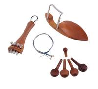 Xbsduih 4/4 Pezzi di Ricambio per Violino, Caviglie, Piastra, Corde di Coda, Mentoniera, Set di Corde per Violino