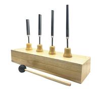 Xbsduih 4 pezzi di precisione frequenza 256 Hz, 320 Hz, 384 Hz, 512 Hz, diapason musicale, calibro piatto con martello, lunga durata, alta qualità