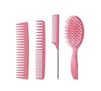 Xbsduih 4 Pz Capelli Capelli Boccoli Districare Pettine Cuscino Massaggio Cuoio Capelli Stilista Donne Uomini Barbiere Pettine Set-Rosa
