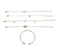 Xbsduih 5 pezzi/set di braccialetti con fascino bohémien per donne ragazze collana bracciali gioielli regali, lega + strass + pietra naturale