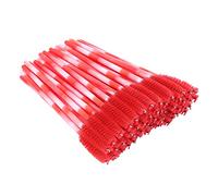 Xbsduih 50 pezzi di mascara usa e getta, bacchette magiche per sopracciglia, applicatore per sopracciglia, pennello per il trucco, per estensione, accessori per il trucco, colore rosso