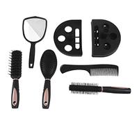Xbsduih 5Pcs per Capelli Set Pettine Cura Dei Capelli Massaggio per Capelli con Specchio e Supporto Rosa