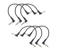 Xbsduih 6 cavi patch per chitarra, 6 pezzi, colore nero, cavo effetto cavo, 1/4 per chitarra ad angolo retto
