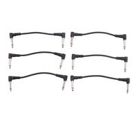 Xbsduih 6 cavi per chitarra elettrica, 6 1/4, ad angolo retto, effetto pedale, colore nero