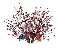 Xbsduih 6 pezzi da 40,6 cm grandi picchetti di bacche, nocciolo patriottico per la decorazione della giornata commemorativa per il 4 luglio, giorno dell'indipendenza