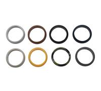 Xbsduih 8 MM Popolare Oro Argento Nero Uomini Silicone Freddo Anelli Delle Donne Gomma Fede di Gomma Ambiente Sport Anello 8 Pezzi Set # 14, Silicone