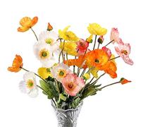 Xbsduih 8 pezzi di seta papavero fiori per decorazione domestica, bouquet, matrimonio, fiori d'arte, composizioni floreali